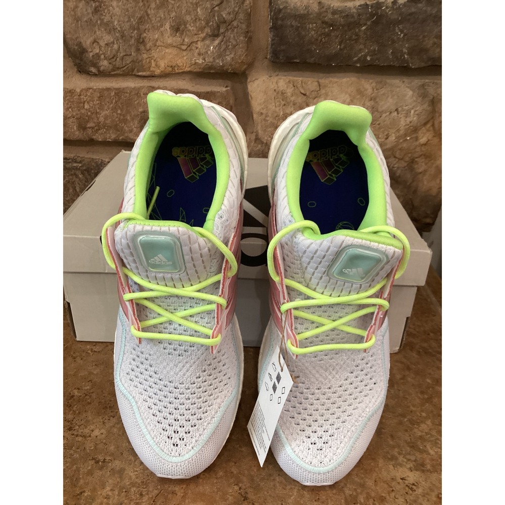 Adidas Ultraboost 1.0 Neon W White Pink Green Running Shoes ID5949 Womens 10 New - Picture 3 of 8